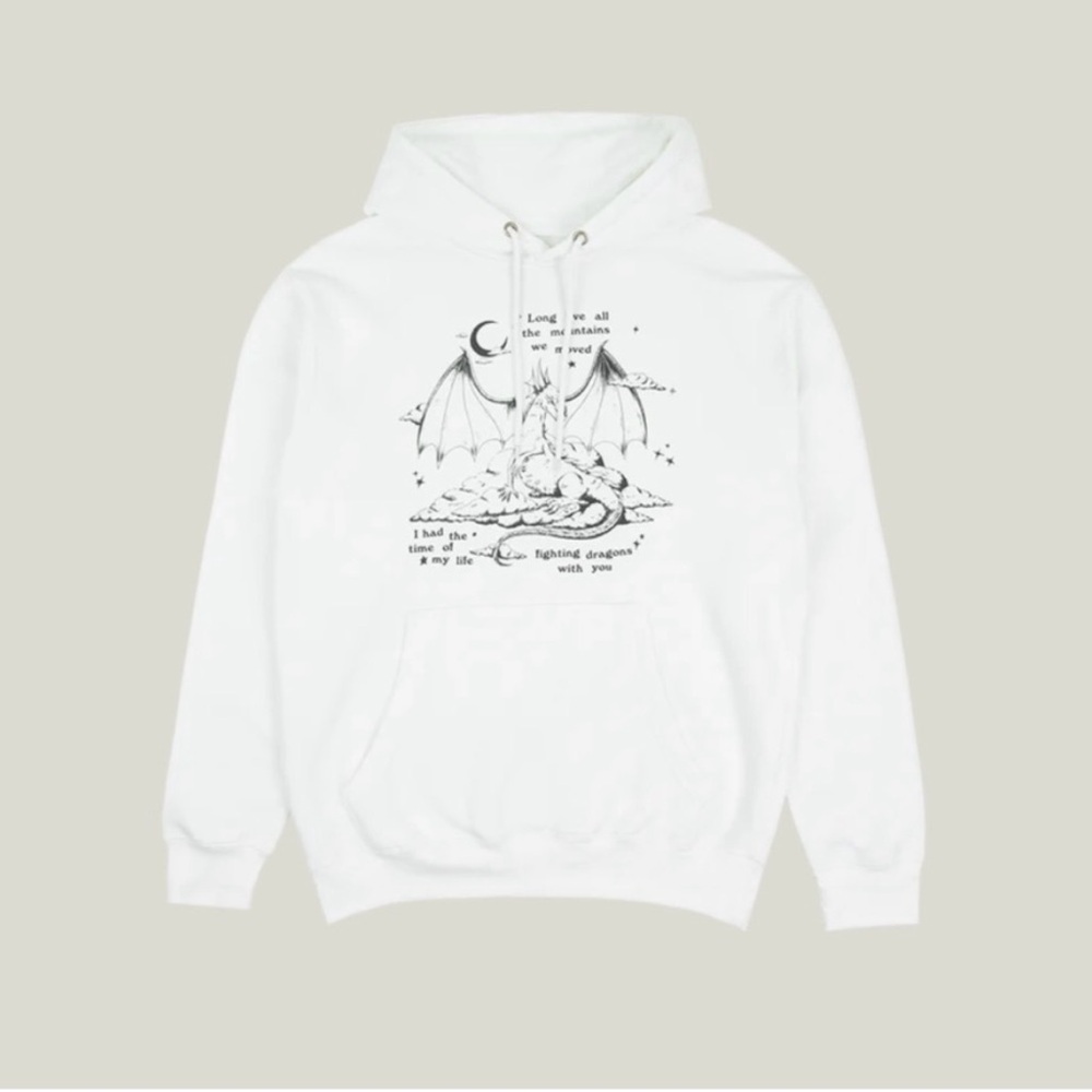 Taylor Swift Enchanted “fighting dragons with you” white sweatshirt hoodie small